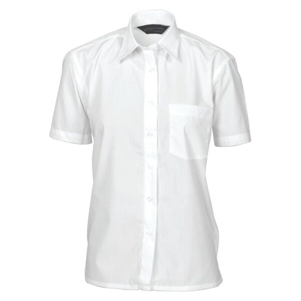 Womens Polyester Cotton Poplin Shirt Short Sleeve Thumbnail