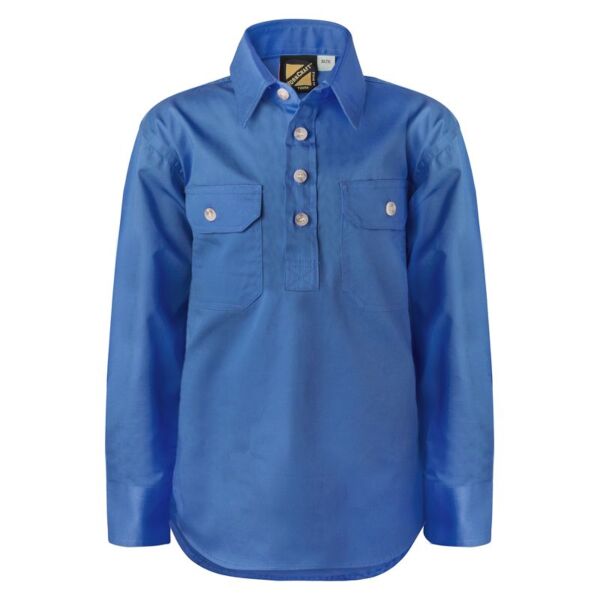 Kids Half Placket Cotton Drill Shirt Thumbnail